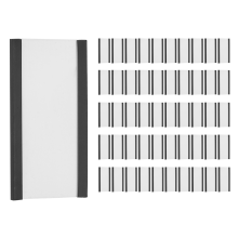 50 pezzi di porta etichette magnetiche con protezioni in plastica trasparente per schede dati per ripiani in metallo (1 x 2 pollici)