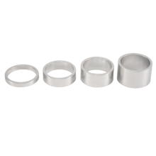 4 stuks/set 5/10/15/20 mm aluminiumlegering headset stuurpen spacer 28,6 mm vork ring dop voor racefiets fietsen, zilver