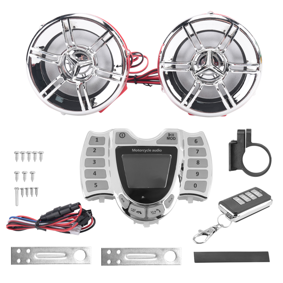 Audio Stereo Speakers Wireless Bluetooth Mp3 Player Waterproof Fm For Motor Scooter Bike Atv Utv 4853273265159