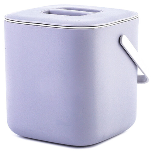 Plastic Kitchen Food Waste Trash Can Compost with Drainer Rubbish Container Organizer Accessories Tools-Light Grey