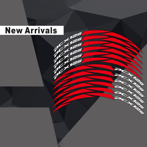 New Tire Modification Rim Stickers Reflective for Pcx 125 PCX125 2018 2019 red 2
