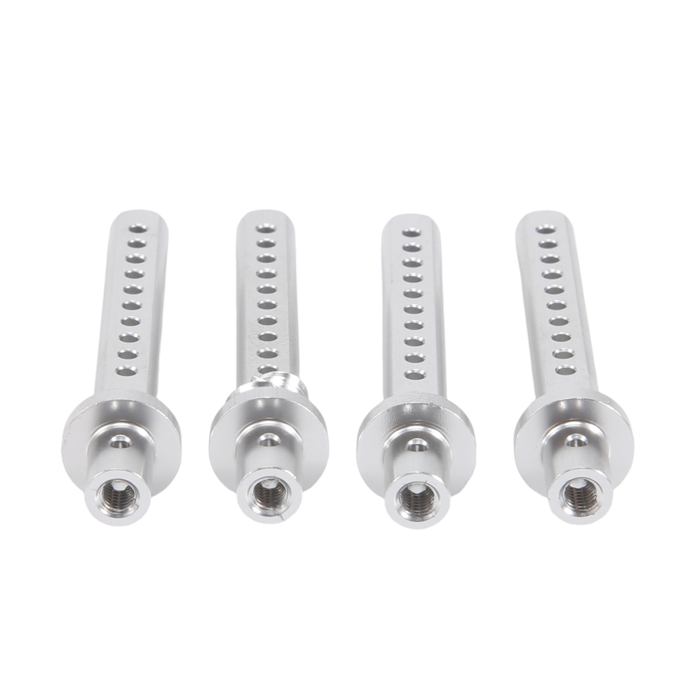 4Pcs Metal Rc Car Shell Column Body Posts Mount For 1/10 Crawler Axial Scx10 Ii D90 Silver 4853273272515