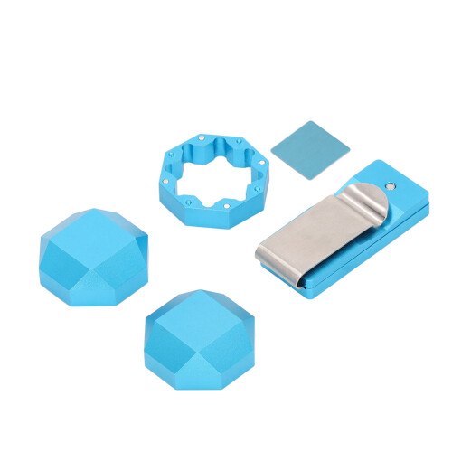 Aluminum Billiard Chalk Holder Clip Blue 3-Layer Pool Cue Accessory 2