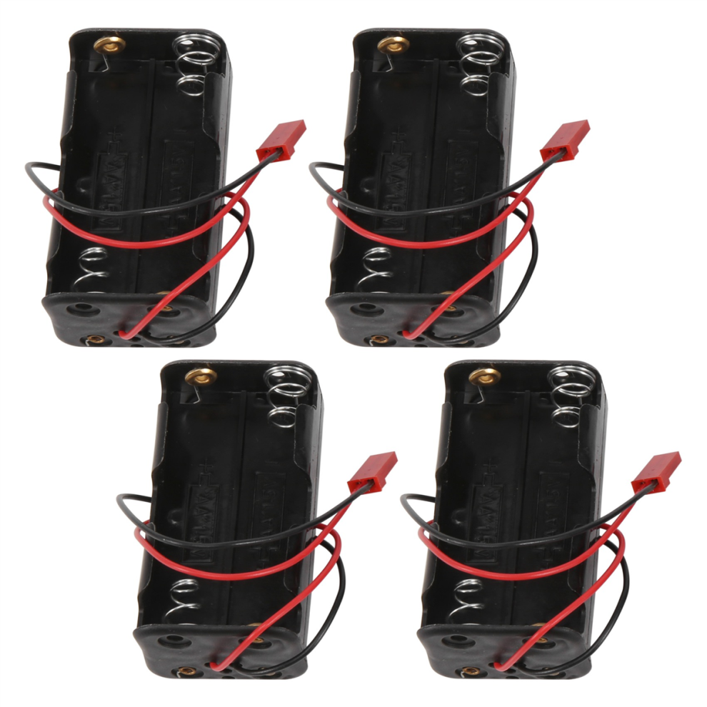 4Pack 6V 4Xaa Battery Container Case Holder Pack Box Jst Plug Receiver For Redcat 1/8 1/10 Rc Nitro Power Car Truck 4853273267757