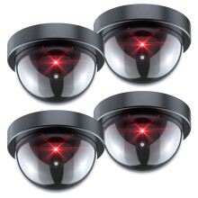 Dummy Security Camera,Fake Camera with Red LED Light,Realistic Wireless Surveillance System for Home Outdoor 4 Pack