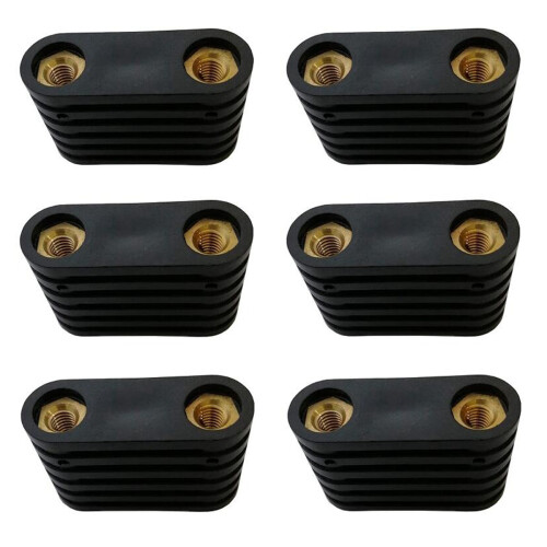 6Pcs Windsurfing Black Plastic 2-Hole Footstrap Insert Windsurf Board Replacement Surfboard Surfing Accessorie