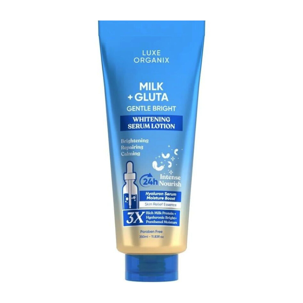 LUXE ORGANIX Milk + Gluta Gentle Dazzling Glowing Serum Lotion |Gentle Radiance Lotion, - 350ml