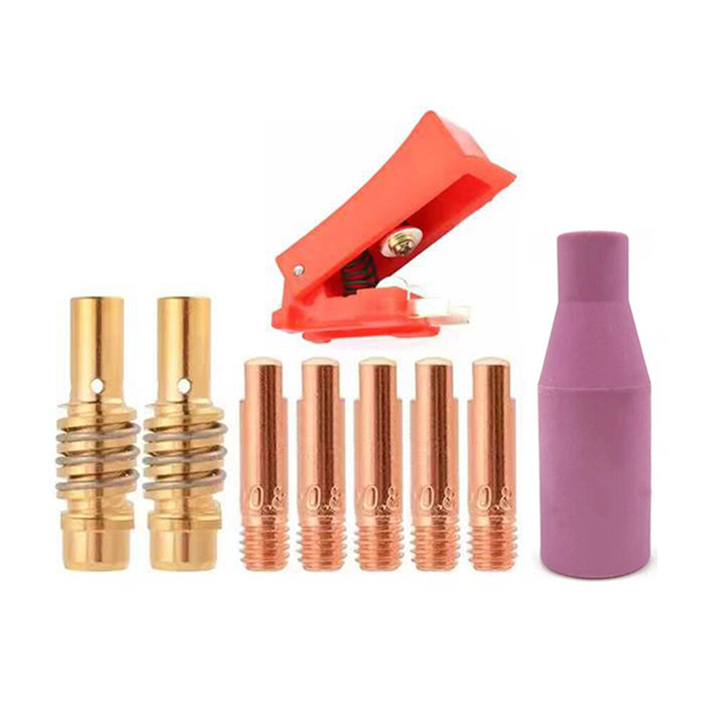 9Pcs 15Ak Welding Torch Consumables 0.8Mm Mig Gas Nozzle Tip Of 4853273294005