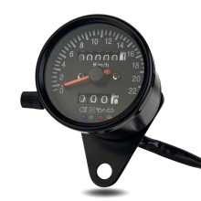 Indicatore LED modificato retrò Cafe Racer Tachimetro meccanico Contachilometri 220 km/h