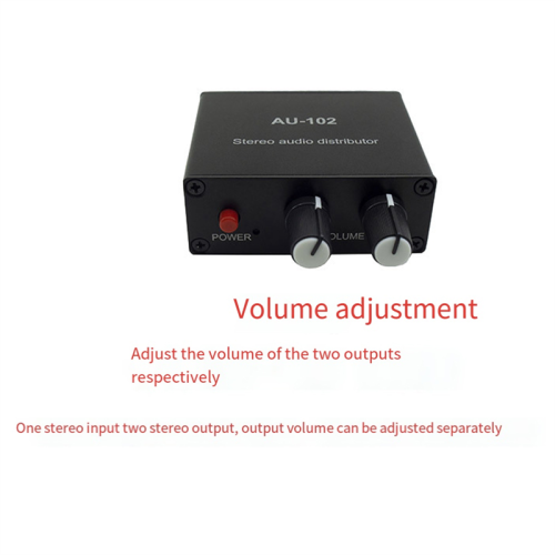 Audio Distributor Stereo Mixer 1 Input 2 Output Multi-Channel Splitter for Power Amplifier Active 2