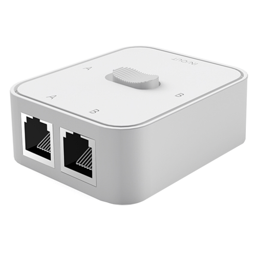 2 Port Gigabit Network Switch RJ45 Splitter Cable Extender Way External Switcher Splitter-White 1