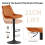 AINPECCA (Orange) 1PCS Swivel Bar Stools Velvet Breakfast 6