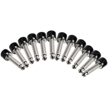Conector mono de 6,35 mm para efectos de guitarra, sin soldadura, cromado y negro, para bricolaje, Strait Audio