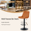 AINPECCA (Orange) 1PCS Swivel Bar Stools Velvet Breakfast 9