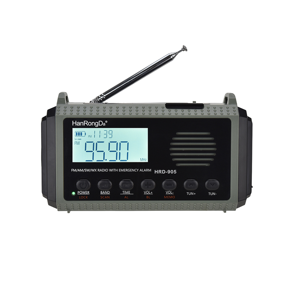 905 Fm Multiband Radio Portable Charging Bank Supporting Solar Lighting Sos Alarm-A 4853273299673