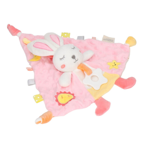 Baby Safety Blanket Chewable Softness Pink Bunny 1
