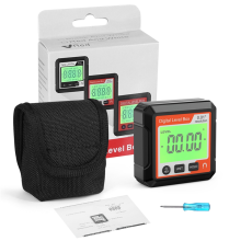 Digitale elektronische waterpas, hoekmeter, 90 magnetische inclinometer, gradenboog, precisiedoos, rood
