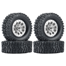 4Pcs Metal Beadlock Wheel Hub Rim and Rubber Tire for C14 C24 B14 B24 B36 MN D90 MN99S RC Car Upgrade Parts,1
