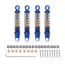 4 pezzi 40 mm ammortizzatore olio in metallo per Axial SCX24 C10 JLU 1/24 RC Crawler Car Upgrades, blu