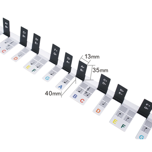 2 PCS 88 Keys Removable Piano KEY Labels Keyboard Stickers Notes Marker for Beginners Students Multicolor 2
