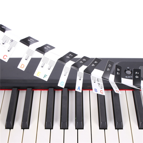 2 PCS 88 Keys Removable Piano KEY Labels Keyboard Stickers Notes Marker for Beginners Students Multicolor