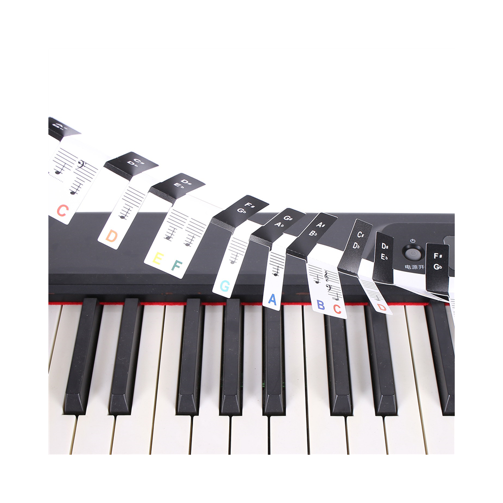 2 Pcs 88 Keys Removable Piano Key Labels Keyboard Stickers Notes Marker For Beginners Students Multicolor 4853273206961