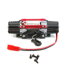 Dual Motor Metal Simulated Winch for 1/8 1/10 RC Crawler Car Axial SCX10 TRX4 D90 KM2 Upgrade Parts,Red