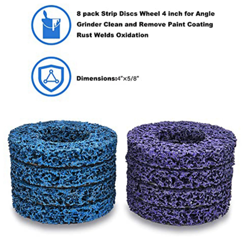 8 Pack Strip Disc Stripping Wheel - for Angle Grinders Remove Rust Paint Clean Coating Welds, 4x5/8inch 2