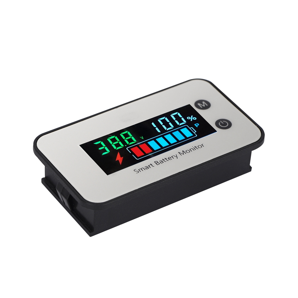 Ipx7 Waterproof Battery Monitor 7-100V Capacity Tester Meter With Buzzer Alarm Temperature, Multicolored Screen 4853273209818