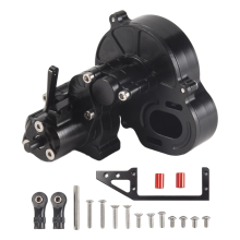Metal Complete Transmission Box with Dig Gear 1 Speed for 1/10 RC Crawler Car Axial SCX10 AX10 Wraith,Black