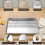 Flat Bottom Drain Tray, Barbecue Grid Rack, Draining and Preparation Baking Tray with Cooling Rack Set 4