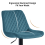 (1pc, TEAL)Single Bar Stools PU/ Velvet Breakfast Stool Chairs 4
