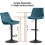 (1pc, TEAL)Single Bar Stools PU/ Velvet Breakfast Stool Chairs 5