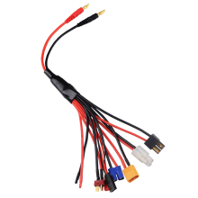 Kabel rozdzielający do ładowarki baterii LiPo RC 8 w 1, złącze wtykowe bananowe 4,0 mm do JST EC3 Futabas Tamiya