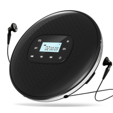 Przenośny odtwarzacz CD z akumulatorem, inteligentnym ekranem dotykowym, cyfrowym wyświetlaczem i głośnikiem stereo dla uczniów w kolorze czarnym