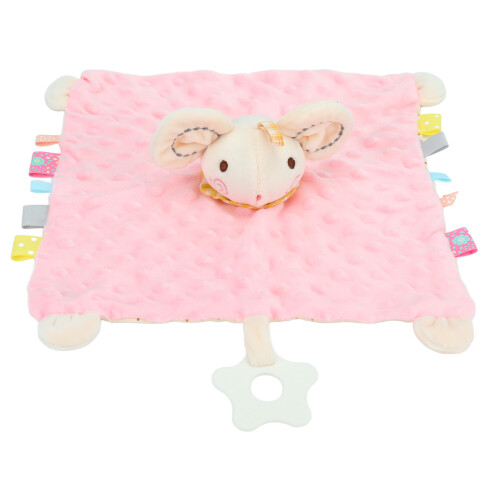 Baby Security Blanket Cute Cartoon Pink Mouse 1