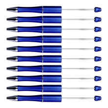 20 Stück DIY Perlenstifte, drehbarer Kugelschreiberschaft aus Kunststoff für Dekorationsbedarf, Büro, Schule (blau)