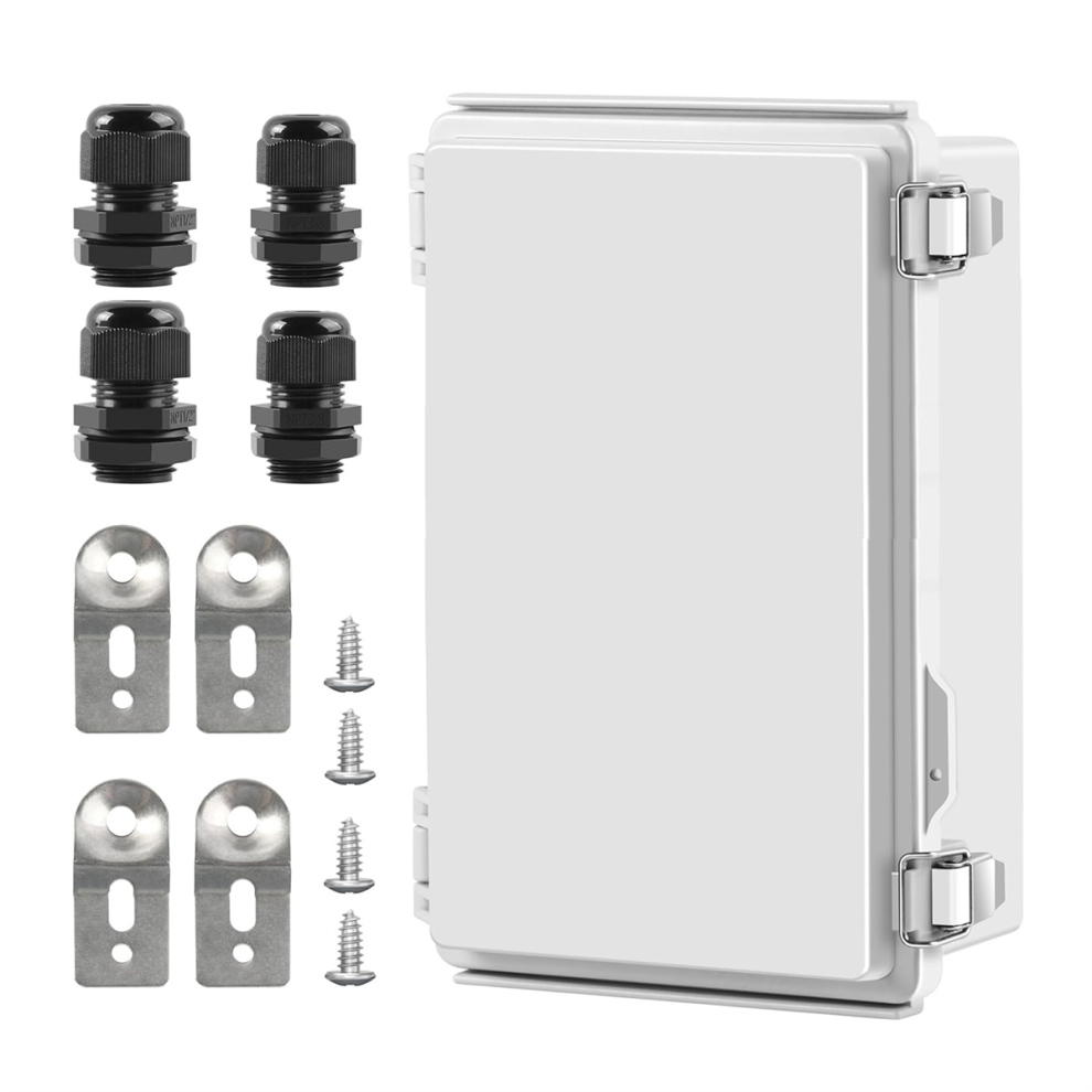 Waterproof Outdoor Project Abs Junction Box Ip67 Weatherproof Dustproof Enclosure With Hinged Cover, Mounting Plate 4853273228734