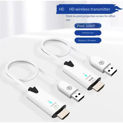 Wireless -Compatible Extender Cable Audio Video Transmitter and Receiver Display Adapter for Camera Projector 30M 2