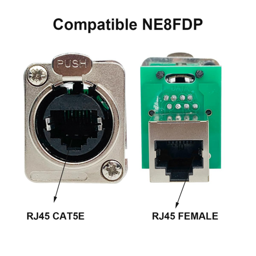 Ethercon Rj45 Chassis Socket,D-N8FDP RJ45 Feed/Pass Panel Mount Jack,D Series Cat5 Vertical Panel-Mount Connector 2