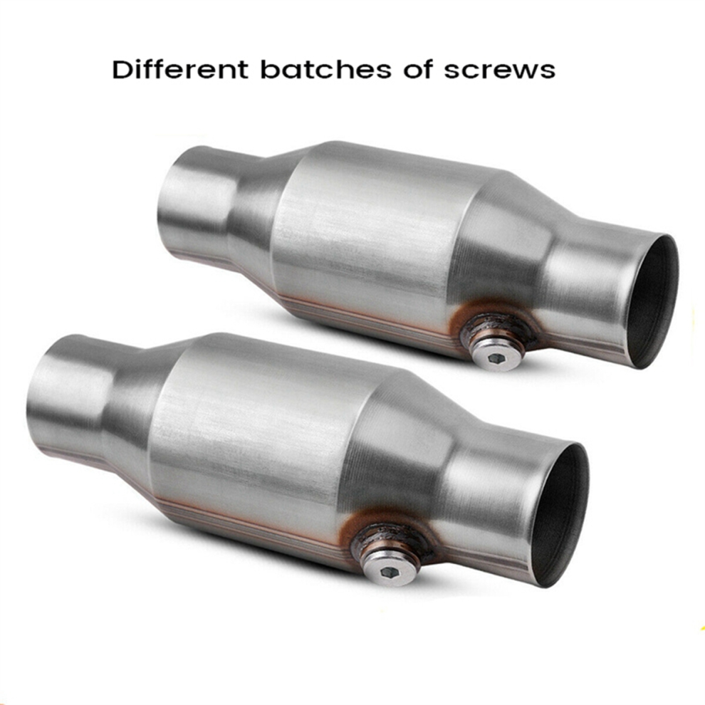 2Pcs 2.5Inch Spun Universal Catalytic Converter High Flow Stainless Steel 425250 Exhaust 4853273234902