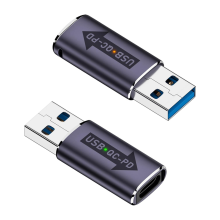 2-częściowy adapter QC do USB C PD, złącze USB 3.1 typu męskiego i żeńskiego do szybkiego ładowania, funkcja zasilania