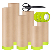 Masking Paper for Painting, Automotive Painting Roll, 6 Rolls Tape and Drape Painters Paper, Car