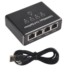 5-Port-Gigabit-Ethernet-Switch mit USB-Stromkabel, 1000-Mbit/s-Splitter 1 auf 4 Ausgänge, für Cat 5/5E/6/7/8