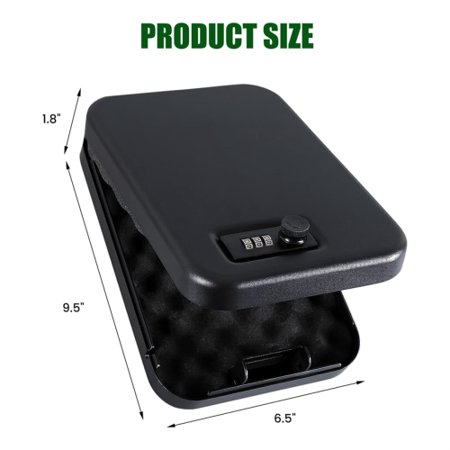 Safe for , Solid Steel Safe, Small Handgun Lock Box with Combination Portable Travel 2