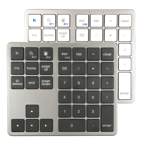2.4G Bluetooth Number Pad Ultra-Thin Wireless Numpad USB Rechargeable Numeric Keypad for IOS Android Window Black 1