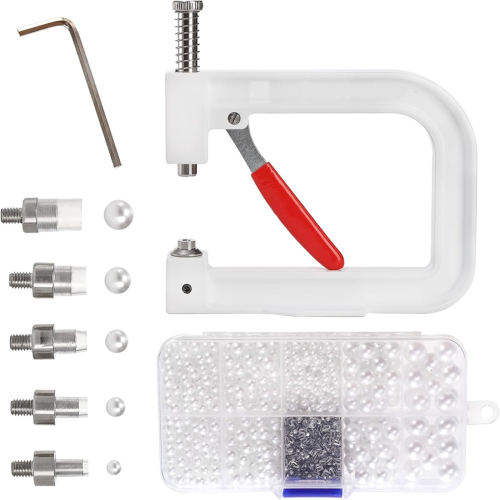 Pearl Setting Machine, Bead Rivet Fixing 5 Sizes, Hand Tool Set for Hats, DIY Accessories 1