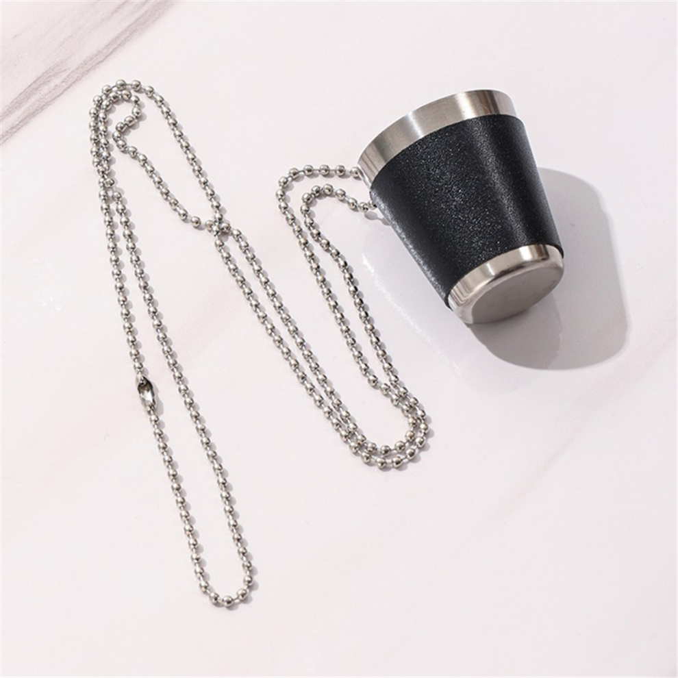Pack of 6 Shot Cups Metal for Hanging Glasses Stainless Steel with Chain Glass 30ml Cup Parties,B-image-OPC-PJZCMMC-NEW