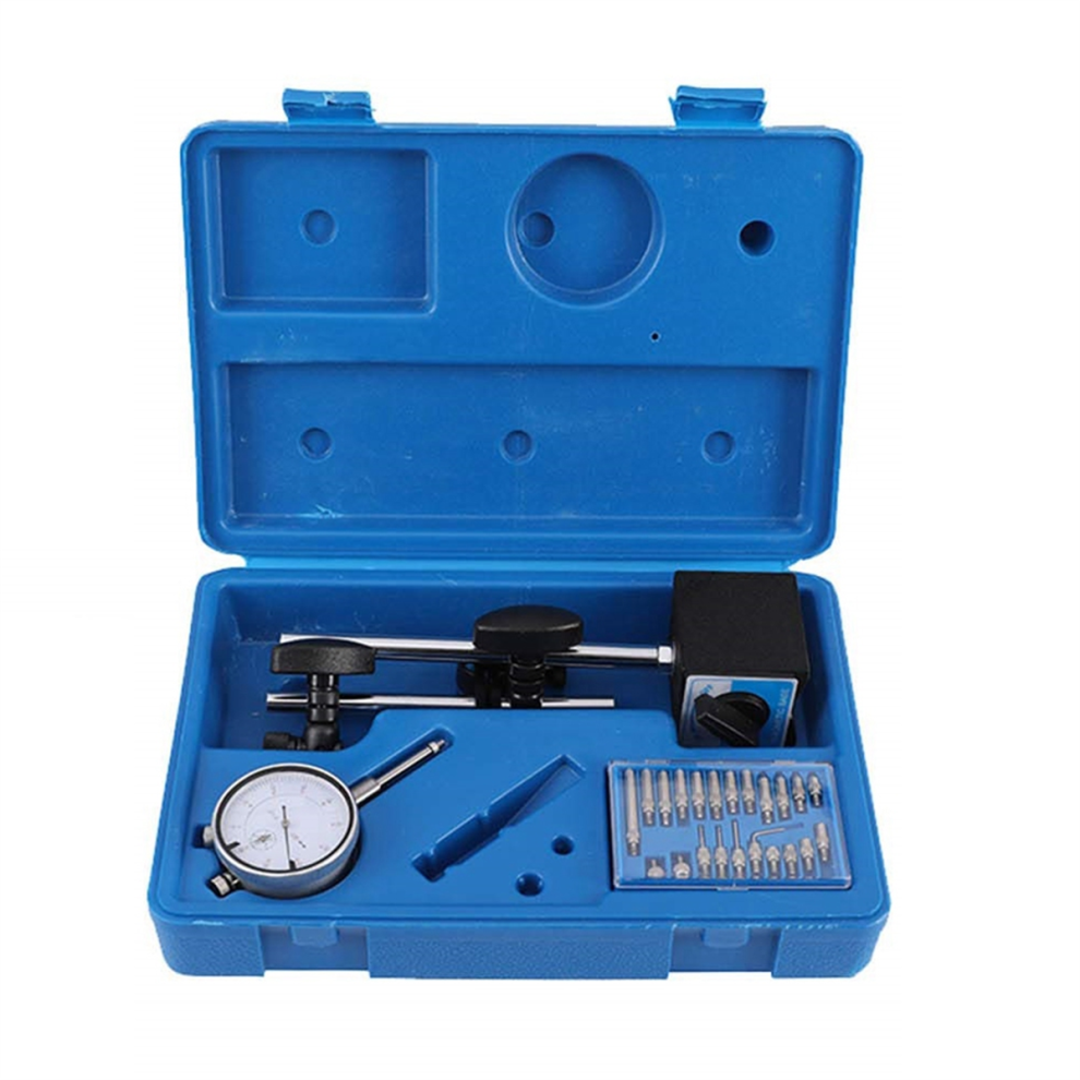 Dial Indicator With Magnetic Base Holder Fine Adjustable Long Arm 0-1 Inch Professional Gauge 0.001 4852867422800