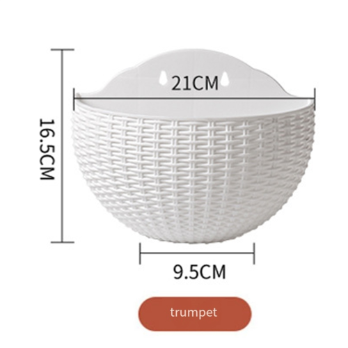 White Wall Planter Wall-Mounted Semi-Circular Fence with Drain and Hooks 2